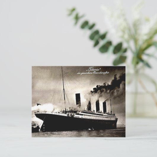 Ancienne carte postale allemande - Titanic (Debout devant)