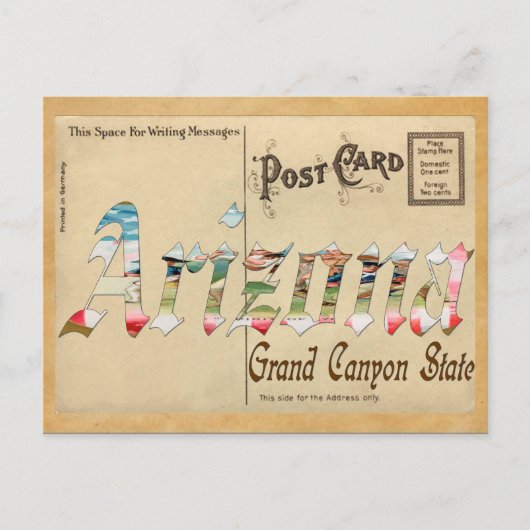 Ancienne carte postale Arizona (Devant)