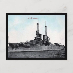Ancienne carte postale - Arkansas, navire de guerr
