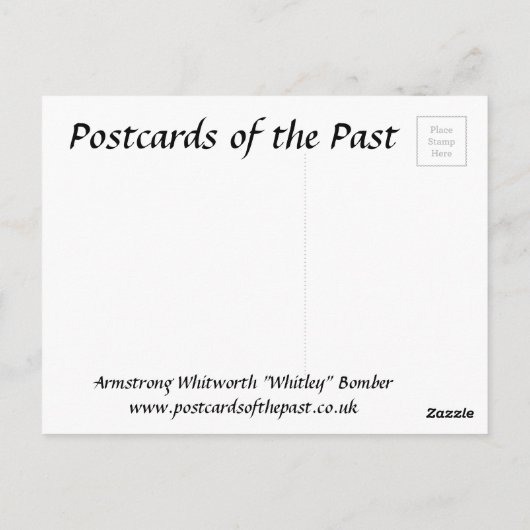 Ancienne carte postale - Armstrong Whitworth "Whit (Dos)