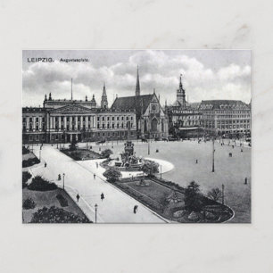 Ancienne carte postale - Augustusplatz, Leipzig