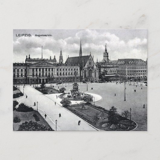 Ancienne carte postale - Augustusplatz, Leipzig (Devant)