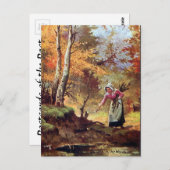 Ancienne carte postale - Automne (Devant / Derrière)