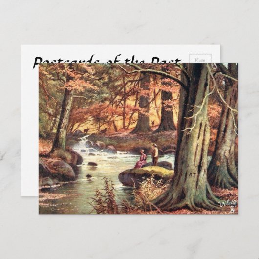Ancienne carte postale - Automne (Devant / Derrière)