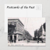Ancienne carte postale - Avenue de Paris, Tunis (Devant / Derrière)