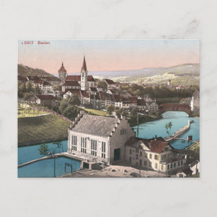 Ancienne carte postale - Baden, Aargau, Suisse
