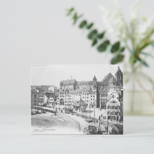 Ancienne carte postale - Bâle, Suisse (Debout devant)