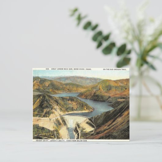 Ancienne carte postale - Barrage Arrow Rock, Idaho (Debout devant)