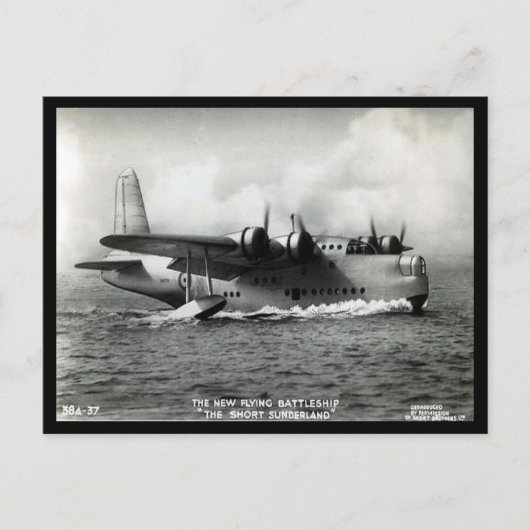 Ancienne Carte Postale - Bateau Volant Short Sunde (Devant)