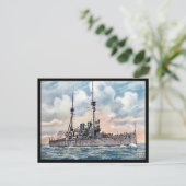Ancienne carte postale - Battleship HMS Lord Nelso (Debout devant)
