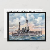 Ancienne carte postale - Battleship HMS Lord Nelso (Devant / Derrière)