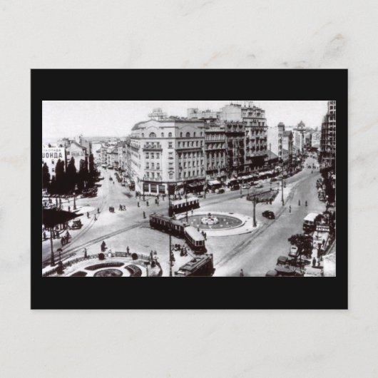 Ancienne carte postale, Belgrade, Terazije en 1939 (Devant)