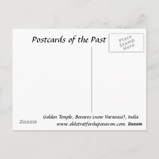 Ancienne carte postale - Bénarès (Varanasi), Inde (Dos)