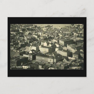 Ancienne carte postale, Bergen, Norvège, en 1937