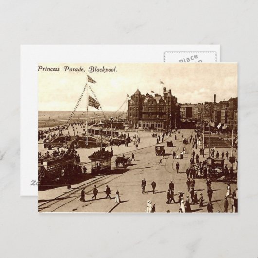 Ancienne carte postale, Blackpool (Devant / Derrière)