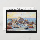Ancienne carte postale - Blackpool, jetée nord (Devant / Derrière)
