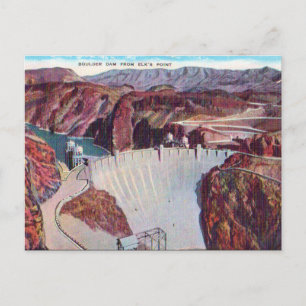 Ancienne carte postale - Boulder Dam, États-Unis