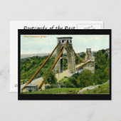 Ancienne carte postale - Bristol, Pont de suspensi (Devant / Derrière)