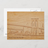 ancienne carte postale Brooklyn Bridge (Devant / Derrière)