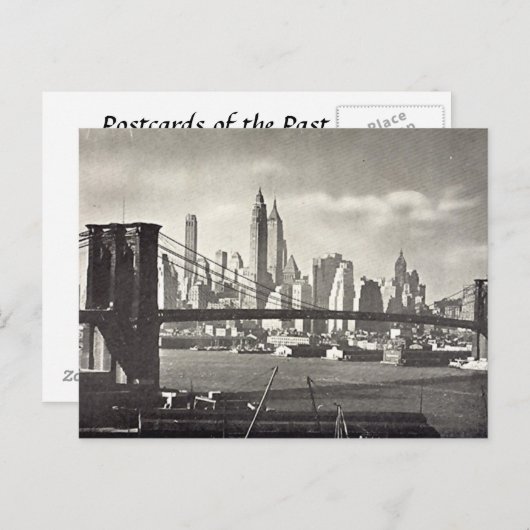 Ancienne carte postale - Brooklyn Bridge, NYC (Devant / Derrière)