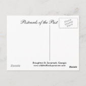 Ancienne carte postale, Broughton St, Savannah, Gé (Dos)