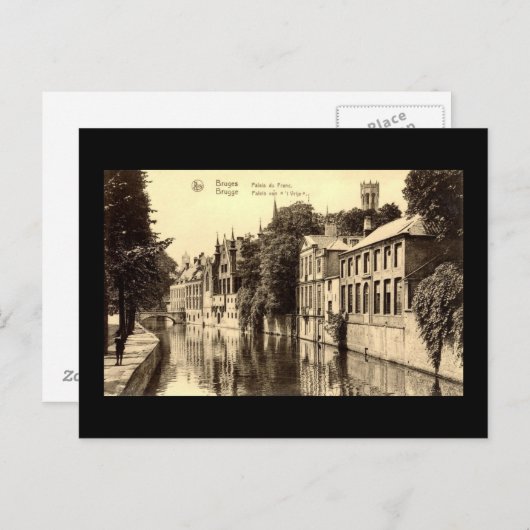 Ancienne carte postale, Bruges (Devant / Derrière)