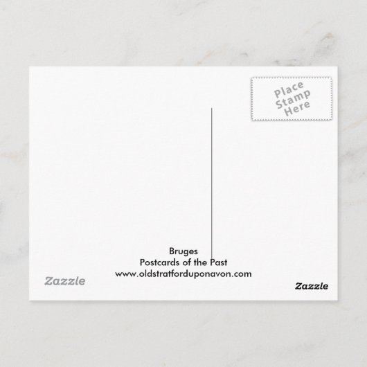 Ancienne carte postale, Bruges (Dos)