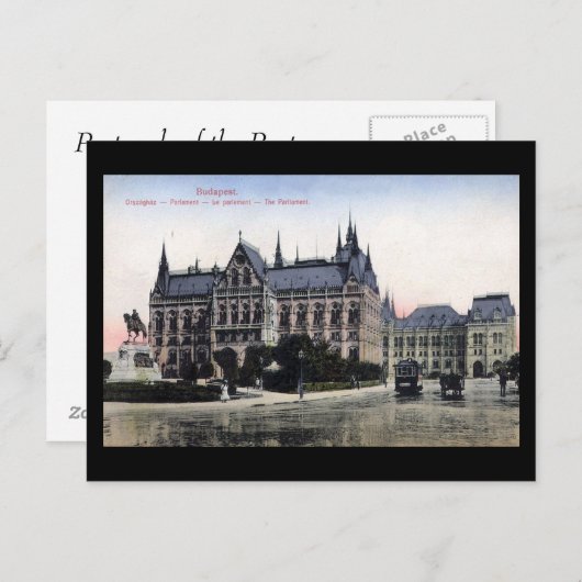 Ancienne carte postale - Budapest, Parlement 1913 (Devant / Derrière)