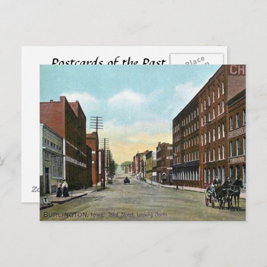 Ancienne carte postale - Burlington, Iowa, USA (Devant / Derrière)