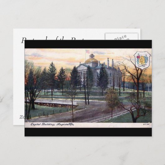 Ancienne carte postale - Capitol Building, Augusta (Devant / Derrière)