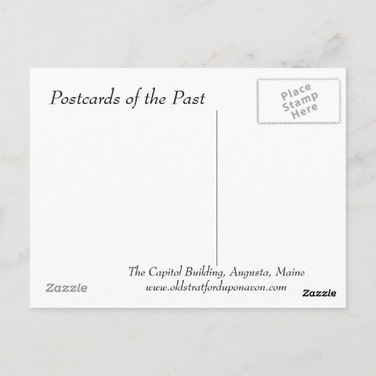 Ancienne carte postale - Capitol Building, Augusta (Dos)