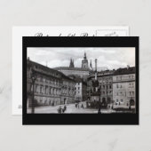 Ancienne carte postale, Carré Malostranske, Prague (Devant / Derrière)