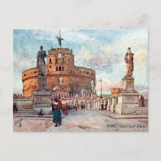 Ancienne carte postale - Castel Sant'Angelo, Rome (Devant)
