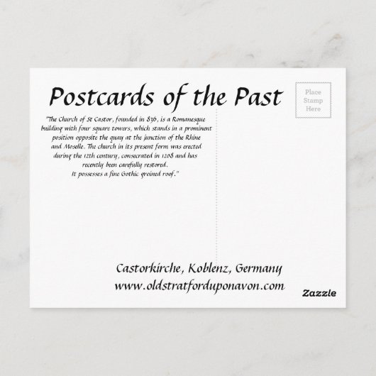 Ancienne carte postale - Castorkirche, Koblenz, Al (Dos)