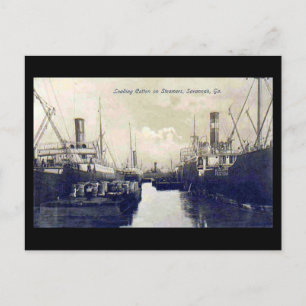 Ancienne carte postale, Chargement de coton, Savan