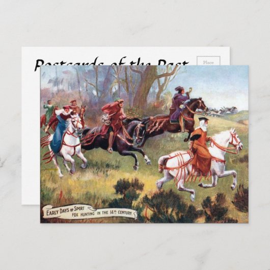 Ancienne carte postale - chasse au renard (Devant / Derrière)