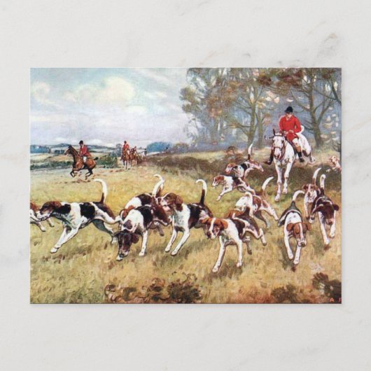 Ancienne carte postale - chasse au renard (Devant)