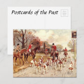 Ancienne carte postale - chasse au renard (Devant / Derrière)