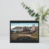 Ancienne carte postale - Château d'Aberystwyth (Debout devant)