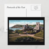 Ancienne carte postale - Château d'Aberystwyth (Devant / Derrière)