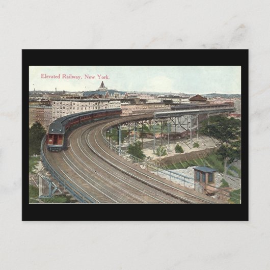 Ancienne carte postale, Chemin de fer surélevé, Ne (Devant)