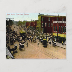 Ancienne carte postale - Cherryvale, Kansas, USA