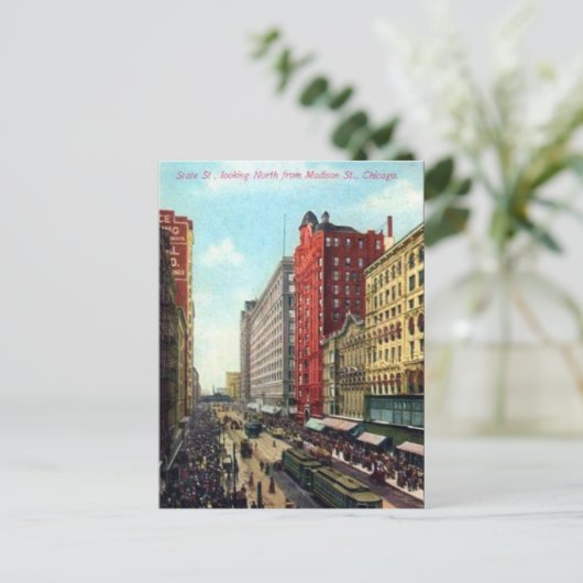 Ancienne carte postale - Chicago, Illinois (Debout devant)