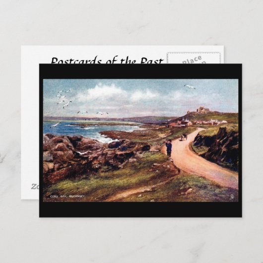 Ancienne carte postale - Cobo Bay, Guernesey, Îles (Devant / Derrière)