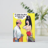 Ancienne carte postale comique (Debout devant)