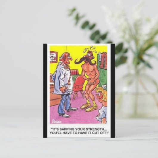 Ancienne carte postale comique (Debout devant)