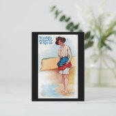 Ancienne carte postale comique - High Tide (Debout devant)