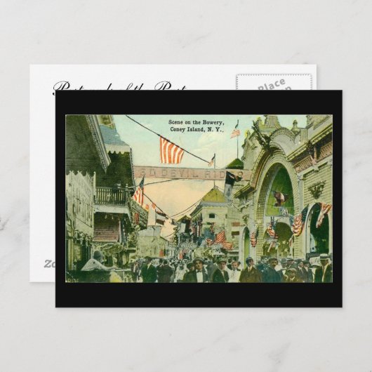 Ancienne carte postale - Coney Island, New York (Devant / Derrière)