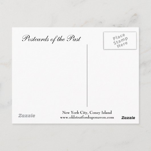 Ancienne carte postale - Coney Island, New York (Dos)