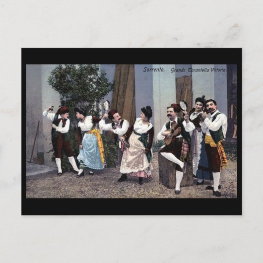 Ancienne carte postale - Danseurs Tarantella (Devant)
